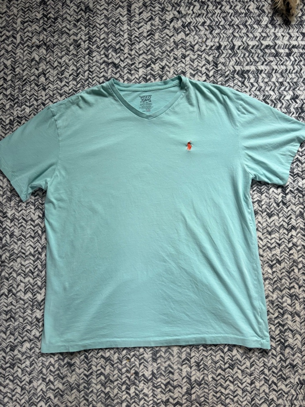 Polo by Ralph Lauren Teal BlueV-Neck Summer Tee Shirt Men’s Large